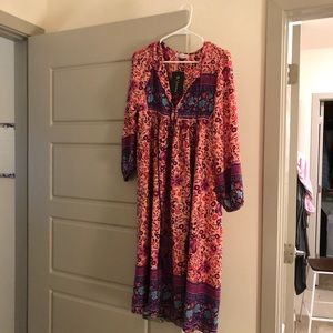 Pink Floral Flowy Dress